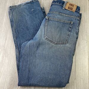 Full Blue Men's Men’s Heavily Distressed Straight Leg Jeans Blue Size 33x30